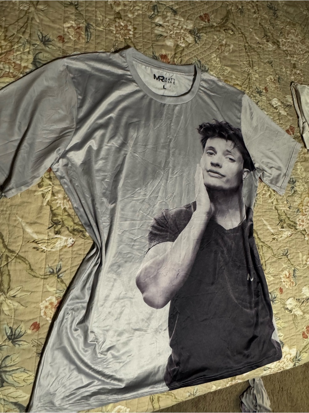 & Other Stories Gray and Black Photo-Print Short Sleeve Tee